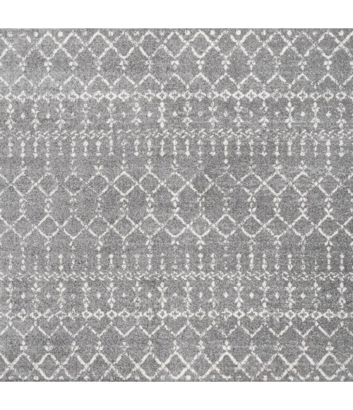 MOROCCAN HYPE Area Rug Moroccan HYPE Boho Vintage Diamond Gray/Ivory 5' Square Area Rug