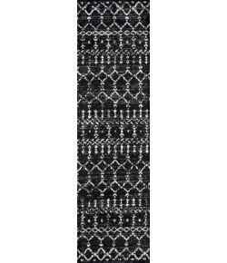 Jonathany Moroccan Hype MOH101D Black/Ivory Area Rug 2 ft. 3 in. X 10 ft. Runner