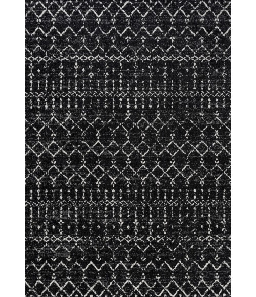 MOROCCAN HYPE Area Rug Moroccan HYPE Boho Vintage Diamond Black/Ivory 8 ft. x 10 ft. Area Rug