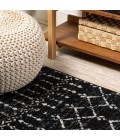 MOROCCAN HYPE Area Rug Moroccan HYPE Boho Vintage Diamond Black/Ivory 8 ft. x 10 ft. Area Rug