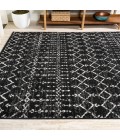 MOROCCAN HYPE Area Rug Moroccan HYPE Boho Vintage Diamond Black/Ivory 8 ft. x 10 ft. Area Rug