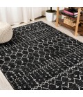 MOROCCAN HYPE Area Rug Moroccan HYPE Boho Vintage Diamond Black/Ivory 8 ft. x 10 ft. Area Rug