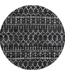 Jonathany Moroccan Hype MOH101D Black/Ivory Area Rug 5 ft. X 5 ft. Round