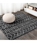 Moroccan HYPE Boho Vintage Diamond Black/Ivory 5' Square Area Rug