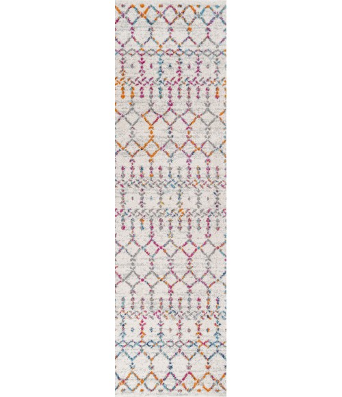 MOROCCAN HYPE Area Rug Moroccan HYPE Boho Vintage Diamond Ivory/Multi 2 ft. x 10 ft. Runner Rug