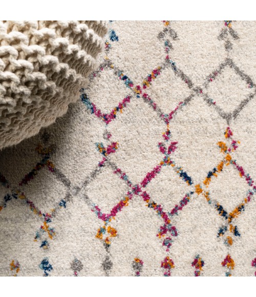Moroccan HYPE Boho Vintage Diamond Ivory/Multi 3 ft. x 5 ft. Area Rug