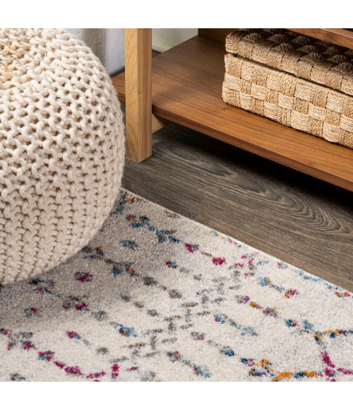 Moroccan HYPE Boho Vintage Diamond Ivory/Multi 3 ft. x 5 ft. Area Rug