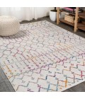 Moroccan HYPE Boho Vintage Diamond Ivory/Multi 3 ft. x 5 ft. Area Rug