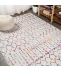 Moroccan HYPE Boho Vintage Diamond Ivory/Multi 3 ft. x 5 ft. Area Rug