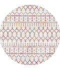Moroccan HYPE Boho Vintage Diamond Ivory/Multi 5' Round Area Rug