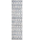 Moroccan HYPE Boho Vintage Diamond Cream/Navy 2 ft. x 8 ft. Runner Rug