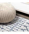 MOROCCAN HYPE Area Rug Moroccan HYPE Boho Vintage Diamond Cream/Navy 5 ft. x 8 ft. Area Rug