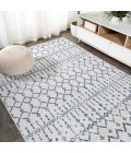 MOROCCAN HYPE Area Rug Moroccan HYPE Boho Vintage Diamond Cream/Navy 5 ft. x 8 ft. Area Rug