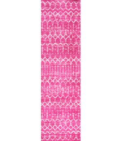 Jonathany Moroccan Hype MOH101G Fuchsia/Ivory Area Rug 2 ft. 3 in. X 8 ft. Runner