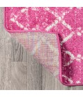 Moroccan HYPE Boho Vintage Diamond Fuchsia/Ivory 8 ft. x 10 ft. Area Rug