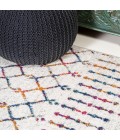 Moroccan Hype Boho Vintage Diamond Cream/Multi 2 ft. x 8 ft. Runner Rug