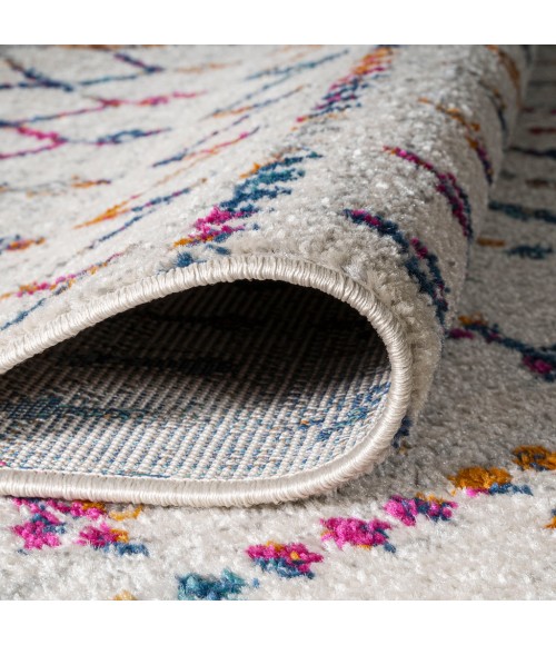 Moroccan Hype Boho Vintage Diamond Cream/Multi 2 ft. x 8 ft. Runner Rug