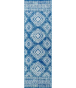 Jonathany Moroccan Hype MOH102A Blue/White Area Rug 2 ft. 3 in. X 8 ft. Runner