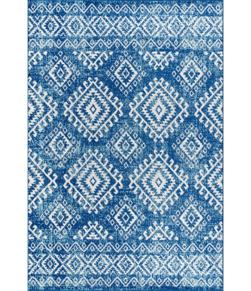MOROCCAN HYPE Area Rug Moroccan HYPE Boho Vintage Tribal Blue/White 4 ft. x 6 ft. Area Rug