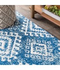 MOROCCAN HYPE Area Rug Moroccan HYPE Boho Vintage Tribal Blue/White 4 ft. x 6 ft. Area Rug