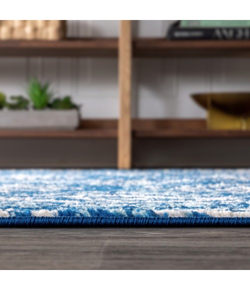 MOROCCAN HYPE Area Rug Moroccan HYPE Boho Vintage Tribal Blue/White 2 ft. x 8 ft. Runner Rug