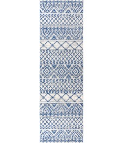 Jonathany Moroccan Hype MOH103A Cream/Blue Area Rug 2 ft. 3 in. X 8 ft. Runner