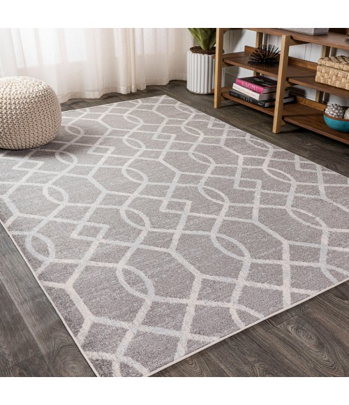 MOROCCAN HYPE Area Rug Asilah Ogee Fretwork Dark Gray/Cream 5 ft. x 8 ft. Area Rug