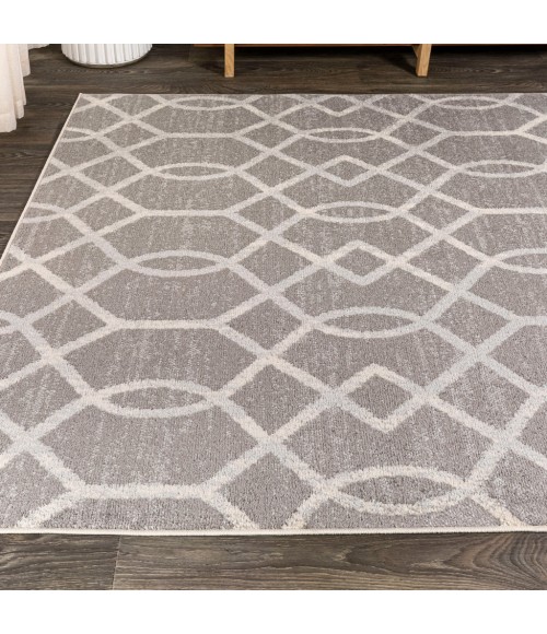 MOROCCAN HYPE Area Rug Asilah Ogee Fretwork Dark Gray/Cream 5 ft. x 8 ft. Area Rug