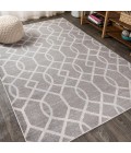 MOROCCAN HYPE Area Rug Asilah Ogee Fretwork Dark Gray/Cream 5 ft. x 8 ft. Area Rug