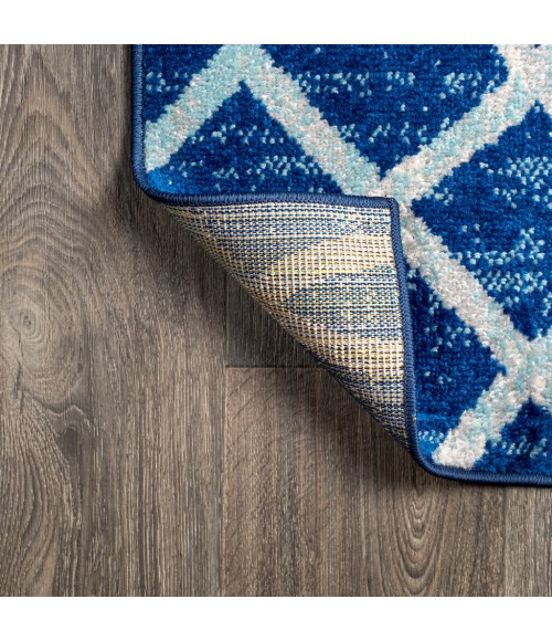 MOROCCAN HYPE Area Rug Asilah Ogee Fretwork Blue/Gray 5 ft. x 8 ft. Area Rug