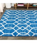 MOROCCAN HYPE Area Rug Asilah Ogee Fretwork Blue/Gray 5 ft. x 8 ft. Area Rug