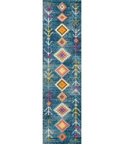 Jonathany Moroccan Hype MOH105A Dark Blue/Multi Area Rug 2 ft. 3 in. X 8 ft. Runner