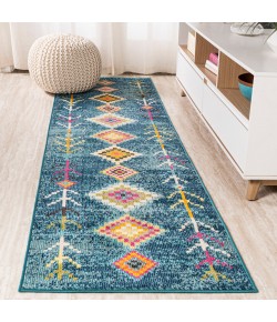 Jonathany Moroccan Hype MOH105A Dark Blue/Multi Area Rug 2 ft. 3 in. X 8 ft. Runner