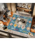 MOROCCAN HYPE Area Rug Tribal Love Geometric Dark Blue/Multi 3 ft. x 5 ft. Area Rug