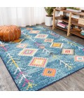 MOROCCAN HYPE Area Rug Tribal Love Geometric Dark Blue/Multi 3 ft. x 5 ft. Area Rug