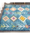 MOROCCAN HYPE Area Rug Tribal Love Geometric Dark Blue/Multi 3 ft. x 5 ft. Area Rug