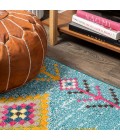 Tribal Love Geometric Light Blue/Multi 8 ft. x 10 ft. Area Rug