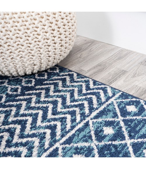 MOROCCAN HYPE Area Rug Arta Moroccan Vintage Geometric Rug Navy/Cream 4 ft. x 6 ft. Area Rug