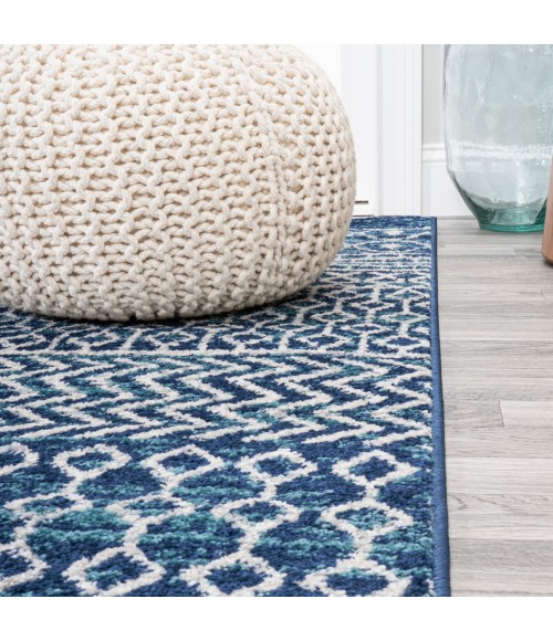 MOROCCAN HYPE Area Rug Arta Moroccan Vintage Geometric Rug Navy/Cream 4 ft. x 6 ft. Area Rug