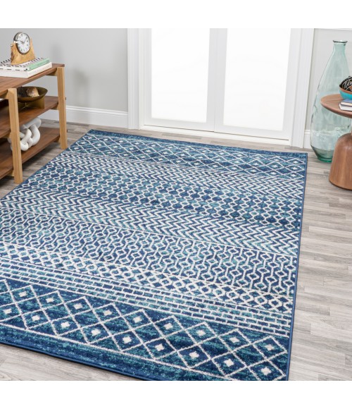 MOROCCAN HYPE Area Rug Arta Moroccan Vintage Geometric Rug Navy/Cream 4 ft. x 6 ft. Area Rug