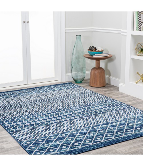 MOROCCAN HYPE Area Rug Arta Moroccan Vintage Geometric Rug Navy/Cream 4 ft. x 6 ft. Area Rug