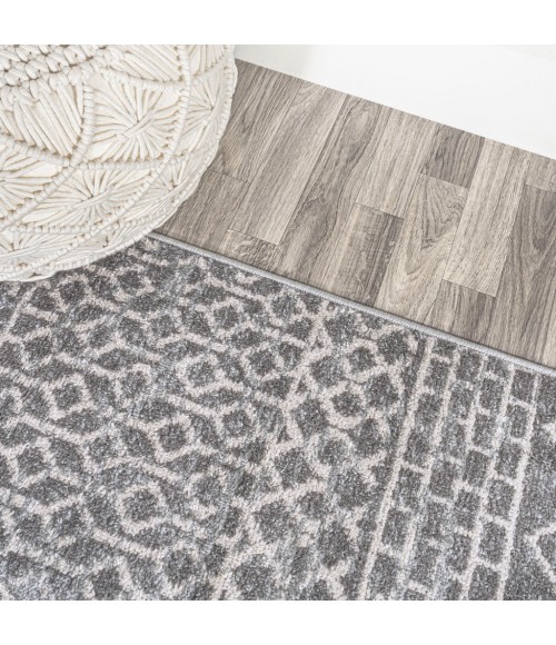 MOROCCAN HYPE Area Rug Arta Moroccan Modern Geometric Rug Gray/Cream 3 ft. x 5 ft. Area Rug