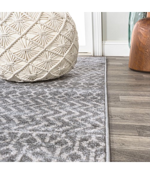 MOROCCAN HYPE Area Rug Arta Moroccan Modern Geometric Rug Gray/Cream 3 ft. x 5 ft. Area Rug