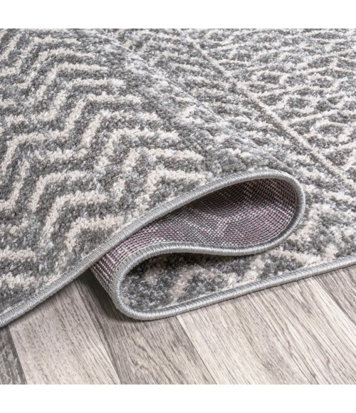 MOROCCAN HYPE Area Rug Arta Moroccan Modern Geometric Rug Gray/Cream 2 ft. x 8 ft. Runner Rug