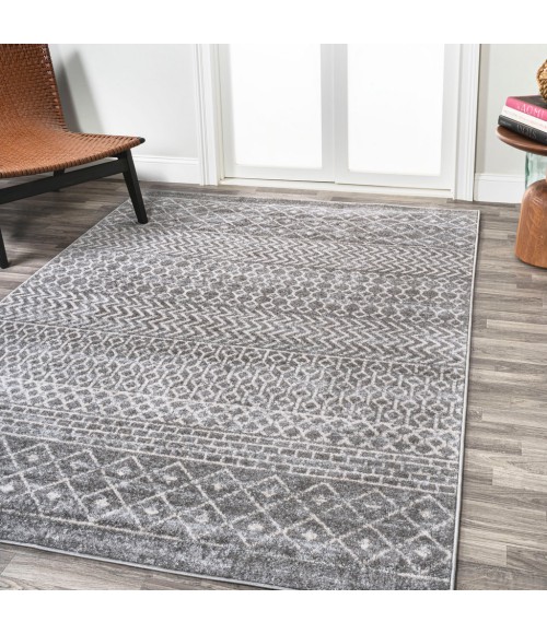 MOROCCAN HYPE Area Rug Arta Moroccan Modern Geometric Rug Gray/Cream 3 ft. x 5 ft. Area Rug