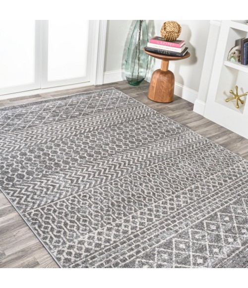 MOROCCAN HYPE Area Rug Arta Moroccan Modern Geometric Rug Gray/Cream 3 ft. x 5 ft. Area Rug