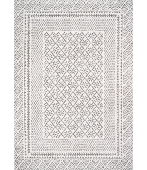 MOROCCAN HYPE Area Rug Athens Modern Geometric Boho Rug Gray/Cream 4 ft. x 6 ft. Area Rug