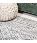 MOROCCAN HYPE Area Rug Athens Modern Geometric Boho Ivory/Dark Gray 2 ft. x 8 ft. Runner Rug
