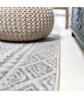 MOROCCAN HYPE Area Rug Athens Modern Geometric Boho Ivory/Dark Gray 2 ft. x 8 ft. Runner Rug