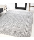 MOROCCAN HYPE Area Rug Athens Modern Geometric Boho Rug Gray/Cream 4 ft. x 6 ft. Area Rug